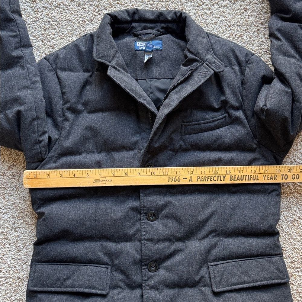 Polo Ralph Lauren Gray Wool Down Insulated Quilted Puffer Blazer Jacket M - Picture 12 of 16
